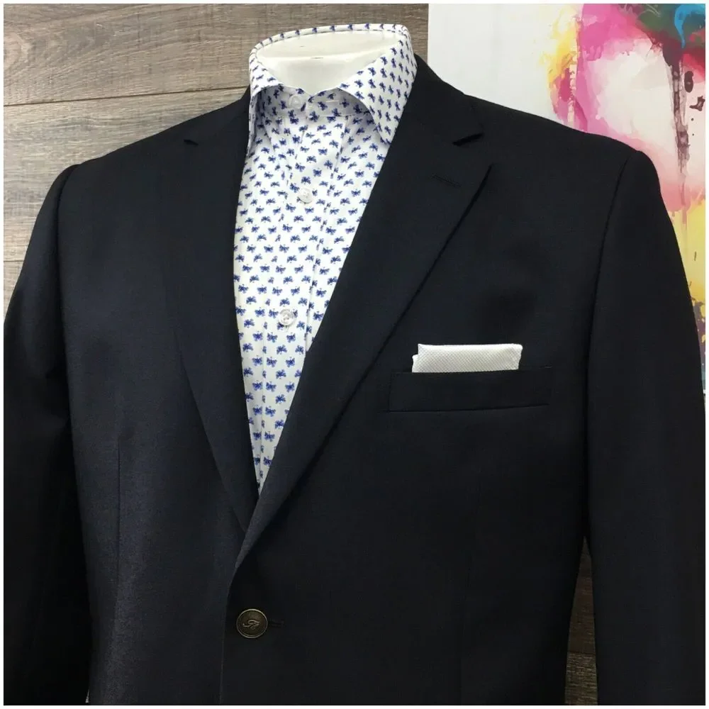 TASSO ELBA Mens Blazer‎ Sport Coat Casual Two Button Jacket Size 44R Wool Suit